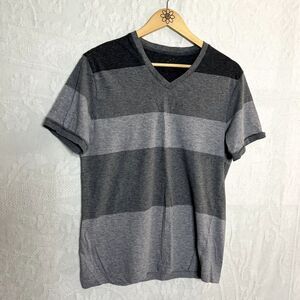 Men's Gap Striped Gray Short Sleeve Tee